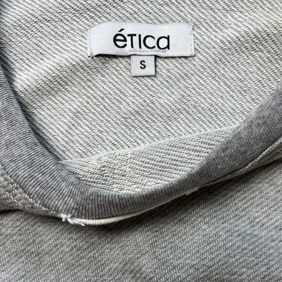 ETICA Upcycled Block Sweatshirt White / Grey Size S - Picture 3 of 9